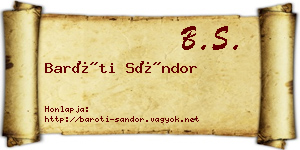 Baróti Sándor névjegykártya