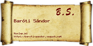 Baróti Sándor névjegykártya