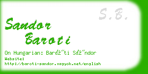 sandor baroti business card